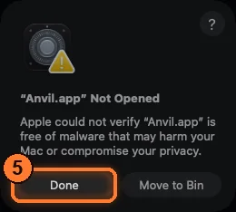 macOS: Anvil.app Not Opened